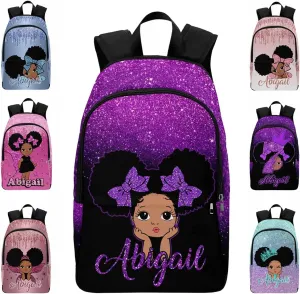 Customized Name Backpack for Girls Women, Personalized Cute Girl Shoulders Bag Knapsack Backpack Custom School Bag Laptop for Daughter Granddaughter Niece Sister Birthday Back to School