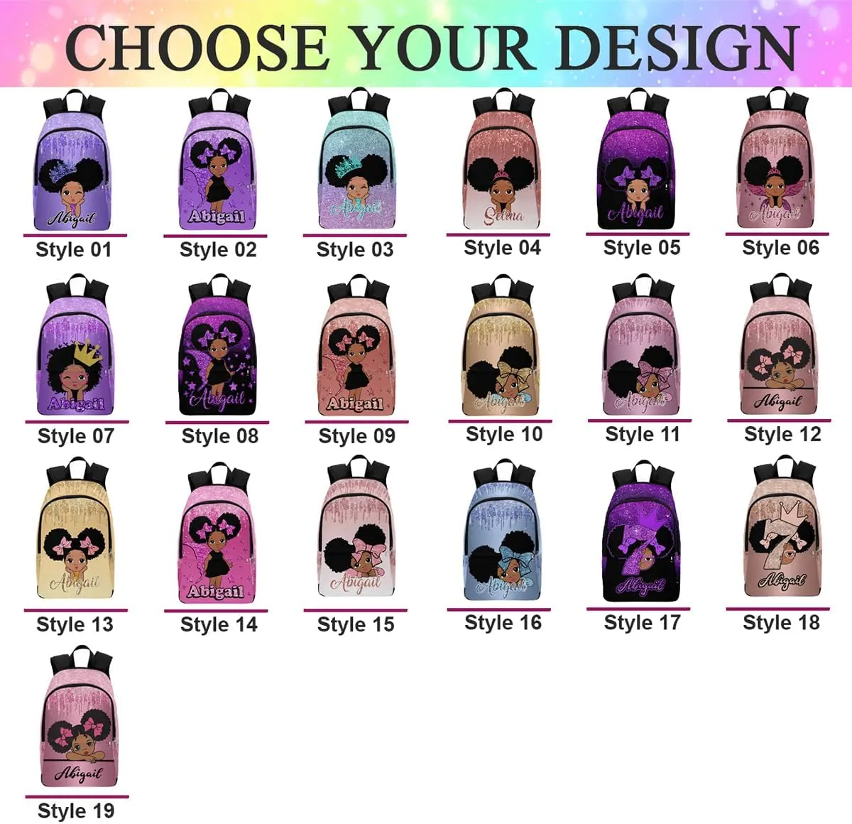 Customized Name Backpack for Girls Women, Personalized Cute Girl Shoulders Bag Knapsack Backpack Custom School Bag Laptop for Daughter Granddaughter Niece Sister Birthday Back to School