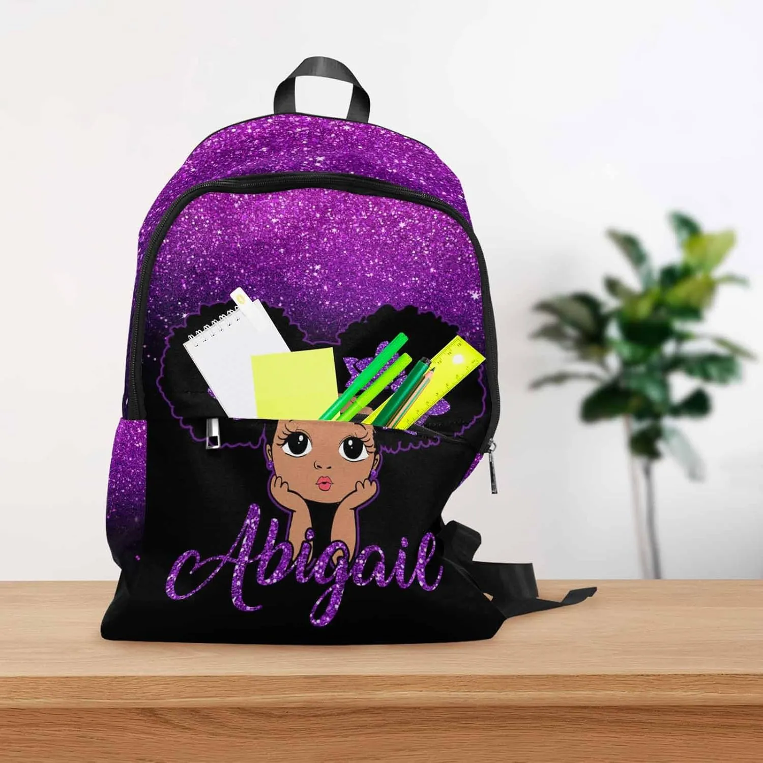 Customized Name Backpack for Girls Women, Personalized Cute Girl Shoulders Bag Knapsack Backpack Custom School Bag Laptop for Daughter Granddaughter Niece Sister Birthday Back to School