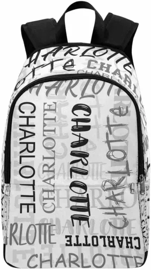 Customized Women Men Backpack Personalized White Signature Shoulders Bag Knapsack Bakcpack for Son Daughter Niece Granddaughter Grandson Birthday Christmas