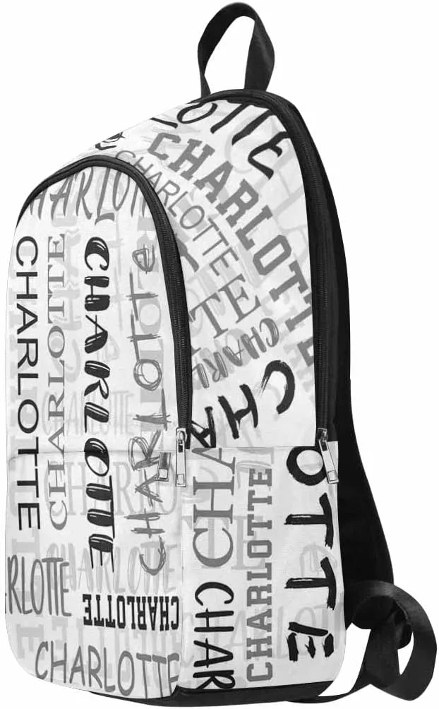 Customized Women Men Backpack Personalized White Signature Shoulders Bag Knapsack Bakcpack for Son Daughter Niece Granddaughter Grandson Birthday Christmas