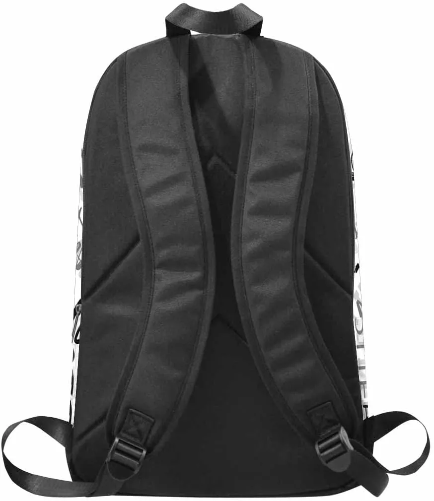 Customized Women Men Backpack Personalized White Signature Shoulders Bag Knapsack Bakcpack for Son Daughter Niece Granddaughter Grandson Birthday Christmas