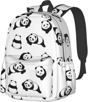 Cute Panda Unisex Backpacks 15in Laptop Backpack Multipurpose Double Shoulder Bag For Men Women Gifts