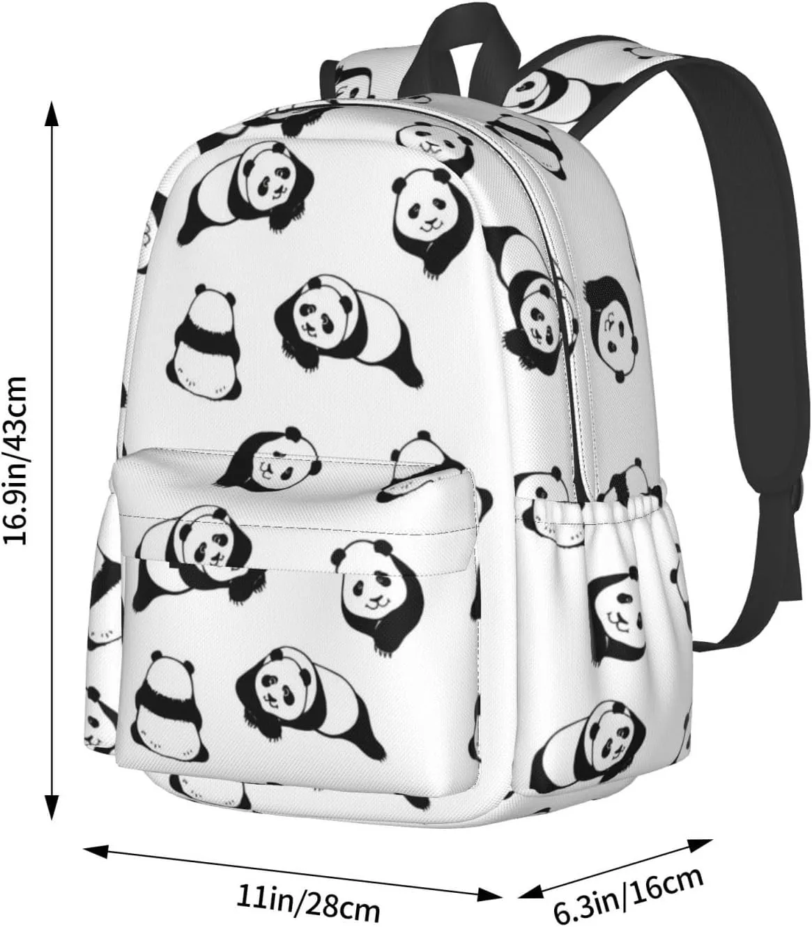 Cute Panda Unisex Backpacks 15in Laptop Backpack Multipurpose Double Shoulder Bag For Men Women Gifts