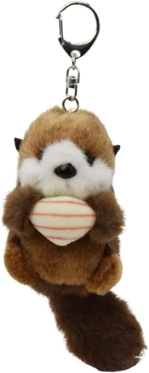 Cute Plush Light Brown Sea Otter Stuffed Animal Soft Keychain for Kids Bag, Purse, Backpack, Handbag
