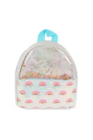 Cute Rainbow Glitter Kids Backpack Blue - Pack of 6