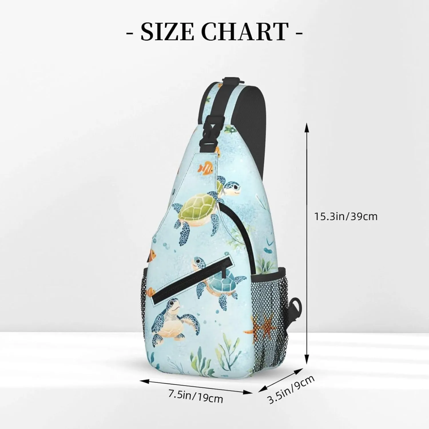 Cute Sea Turtles Crossbody Sling Bag Chest Bag Backpacks for Men Women Working,Travelling