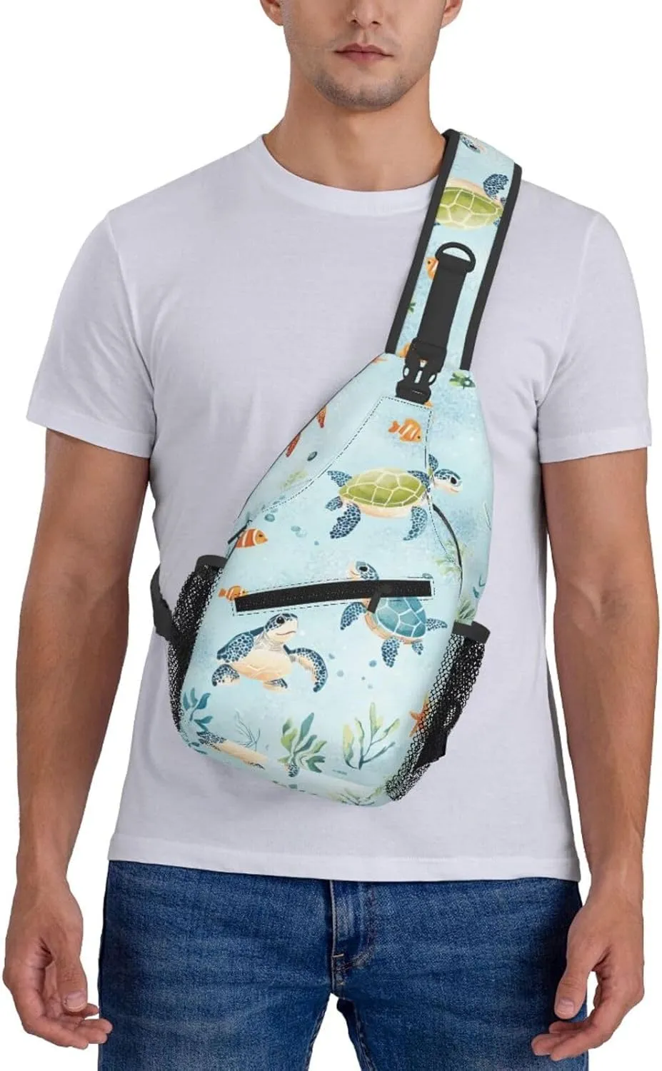 Cute Sea Turtles Crossbody Sling Bag Chest Bag Backpacks for Men Women Working,Travelling