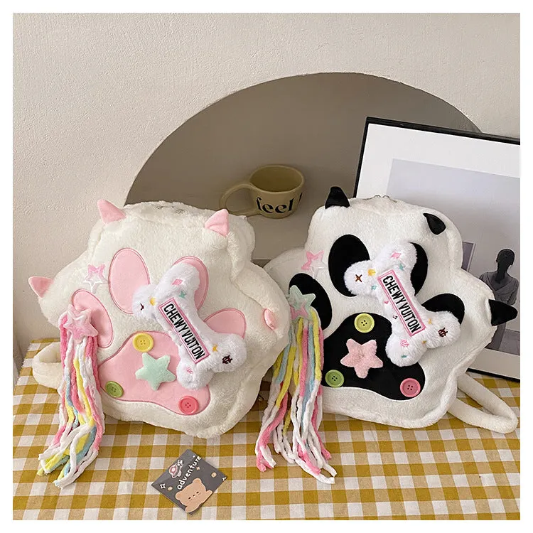 Cute Tassel Cat's Paw Niche Large Backpacks