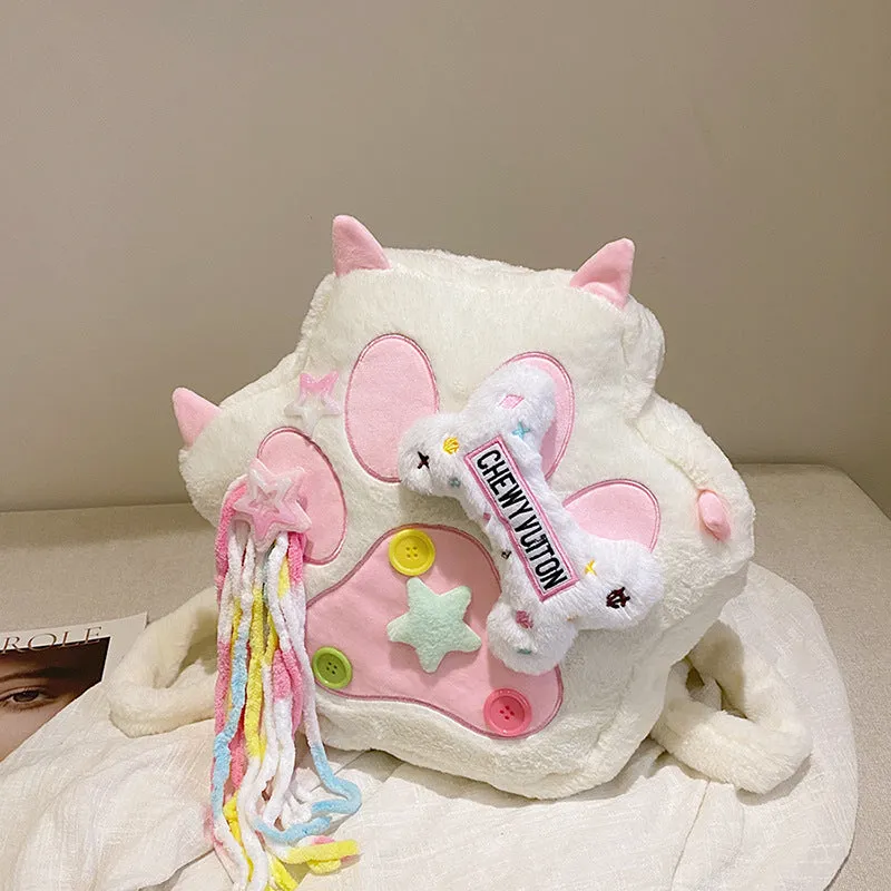 Cute Tassel Cat's Paw Niche Large Backpacks