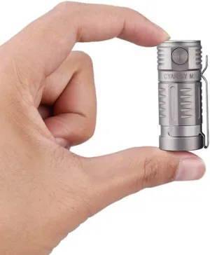 CYANSKY M3 Mini Titanium LED Flashlight ,700 Lumens, 5 Modes , EDC Keychain Flashlights with Rechargeable Battery, IP68 Waterproof