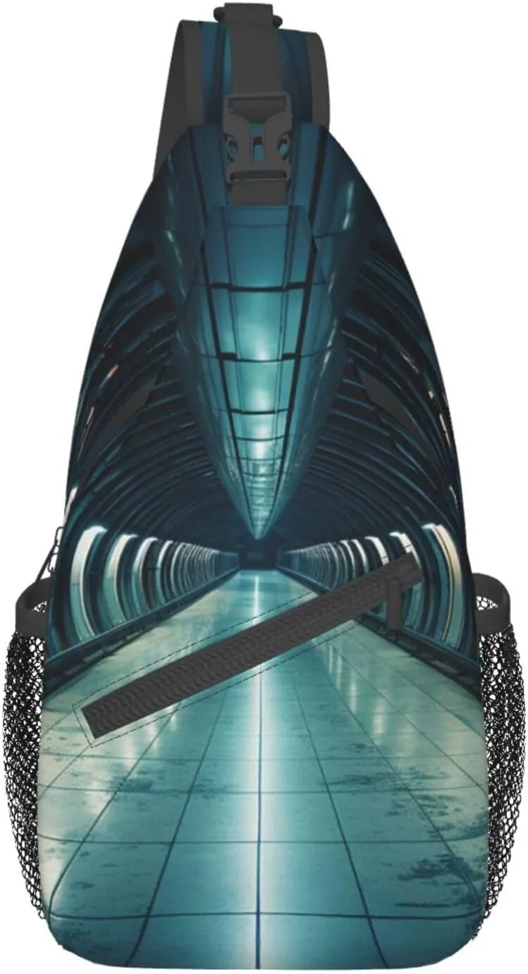 Cylindric Tunnel for Pedestrians Sling Bag For Women and Men Crossbody Bag Small Chest Bag Travel Backpack Casual Daypack