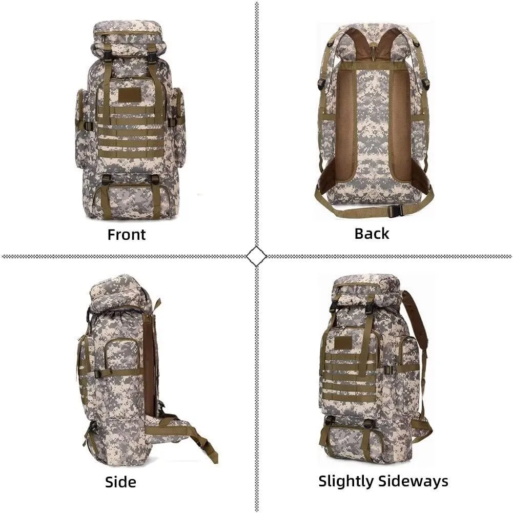 Daypack Waterproof Travel Backpack Outdoor Assault Pack Lightweight Molle Backpack for Men 70L