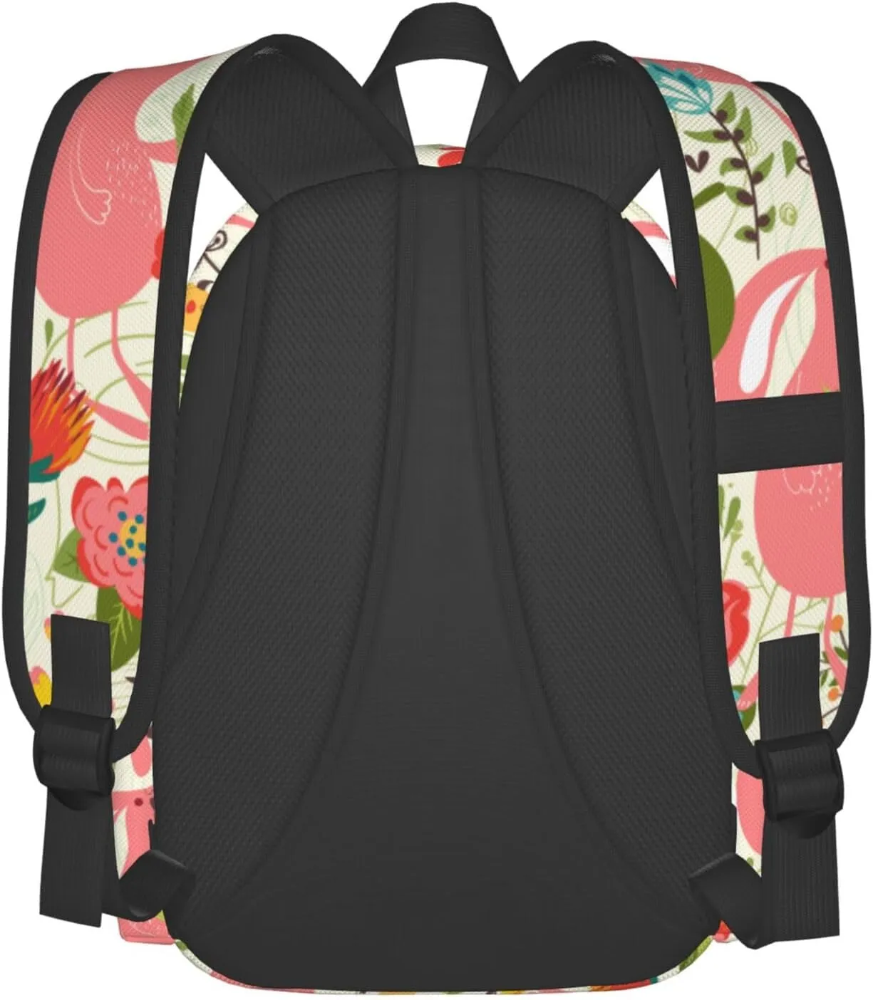 Delerain 17 Inch Backpack Bunnies Flowers Laptop Backpack School Bookbag Shoulder Bag Casual Daypack For School/Camping/Hiking/Picnic/Beach/Travel