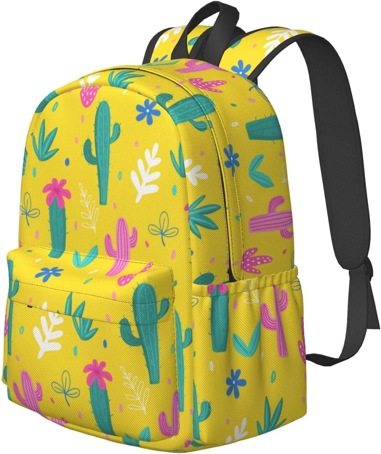 Delerain 17 Inch Backpack Cactus Plam Leaves Laptop Backpack School Bookbag Shoulder Bag Casual Daypack For School/Camping/Hiking/Picnic/Beach/Travel