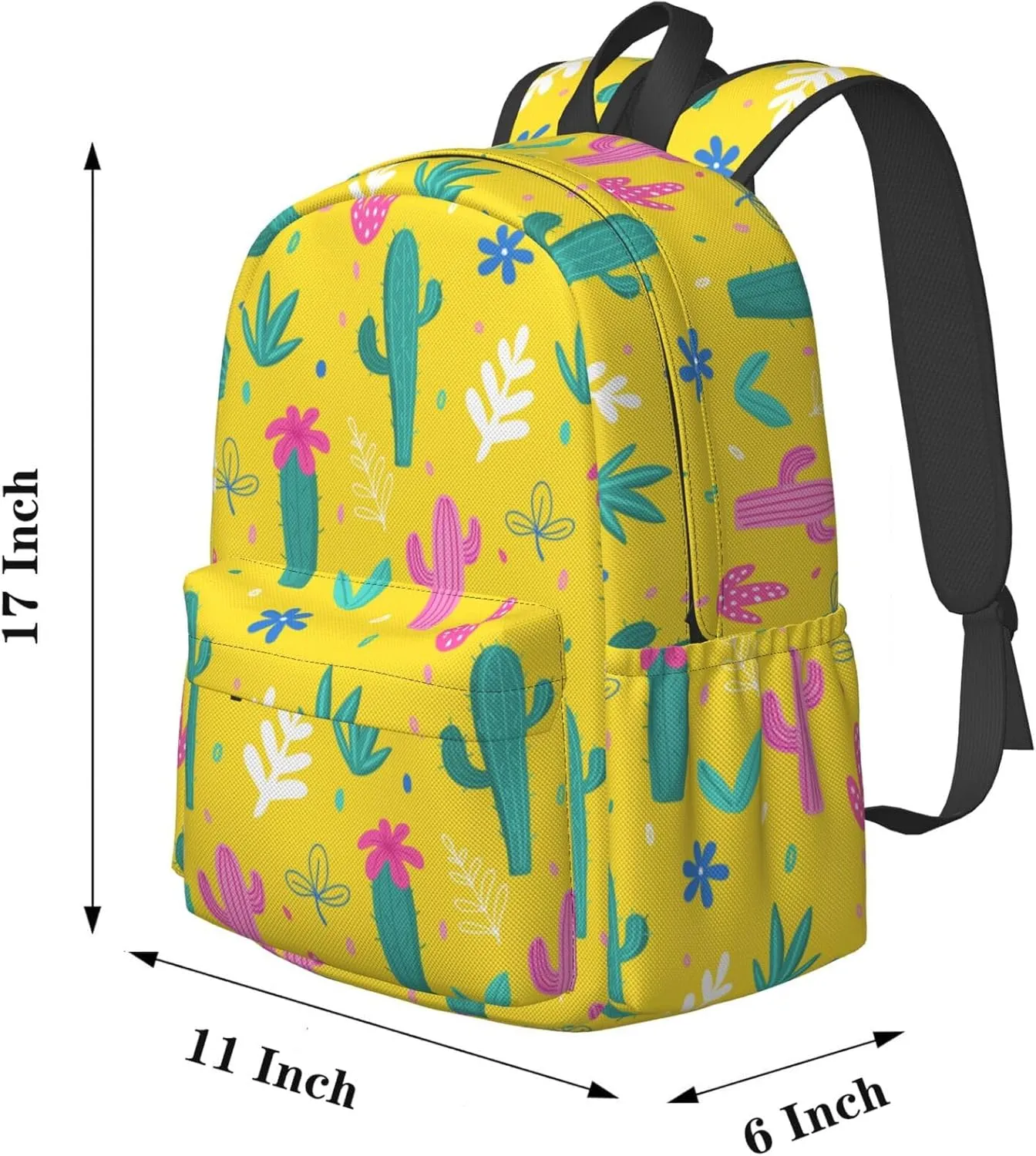 Delerain 17 Inch Backpack Cactus Plam Leaves Laptop Backpack School Bookbag Shoulder Bag Casual Daypack For School/Camping/Hiking/Picnic/Beach/Travel