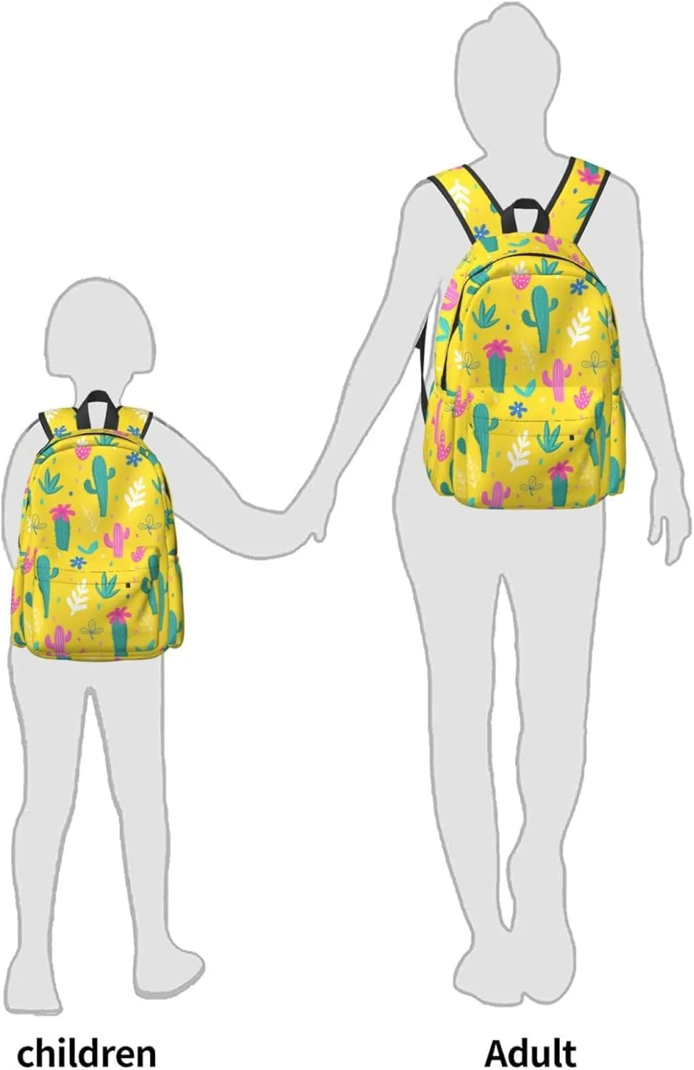 Delerain 17 Inch Backpack Cactus Plam Leaves Laptop Backpack School Bookbag Shoulder Bag Casual Daypack For School/Camping/Hiking/Picnic/Beach/Travel