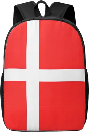 Denmark Danish Flag Print Laptop Backpack,Travel Daypack,Business Work Bag For Men And Women,College Backpacks