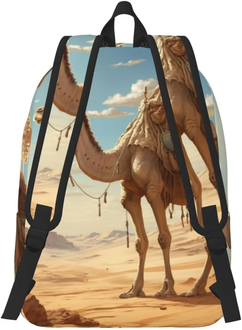 Desert Sand Camel Canvas Casual Lightweight Duffel Bag, Fashion Duffel Bag, Unisex Travel Backpack