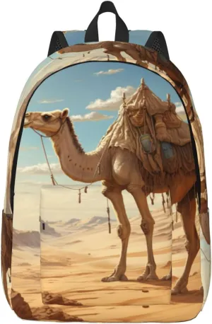 Desert Sand Camel Canvas Casual Lightweight Duffel Bag, Fashion Duffel Bag, Unisex Travel Backpack