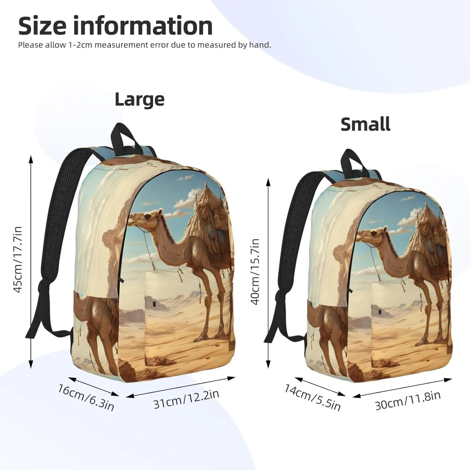 Desert Sand Camel Canvas Casual Lightweight Duffel Bag, Fashion Duffel Bag, Unisex Travel Backpack