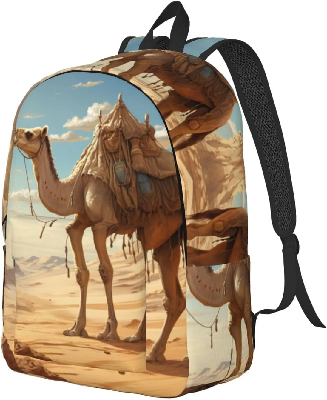 Desert Sand Camel Canvas Casual Lightweight Duffel Bag, Fashion Duffel Bag, Unisex Travel Backpack