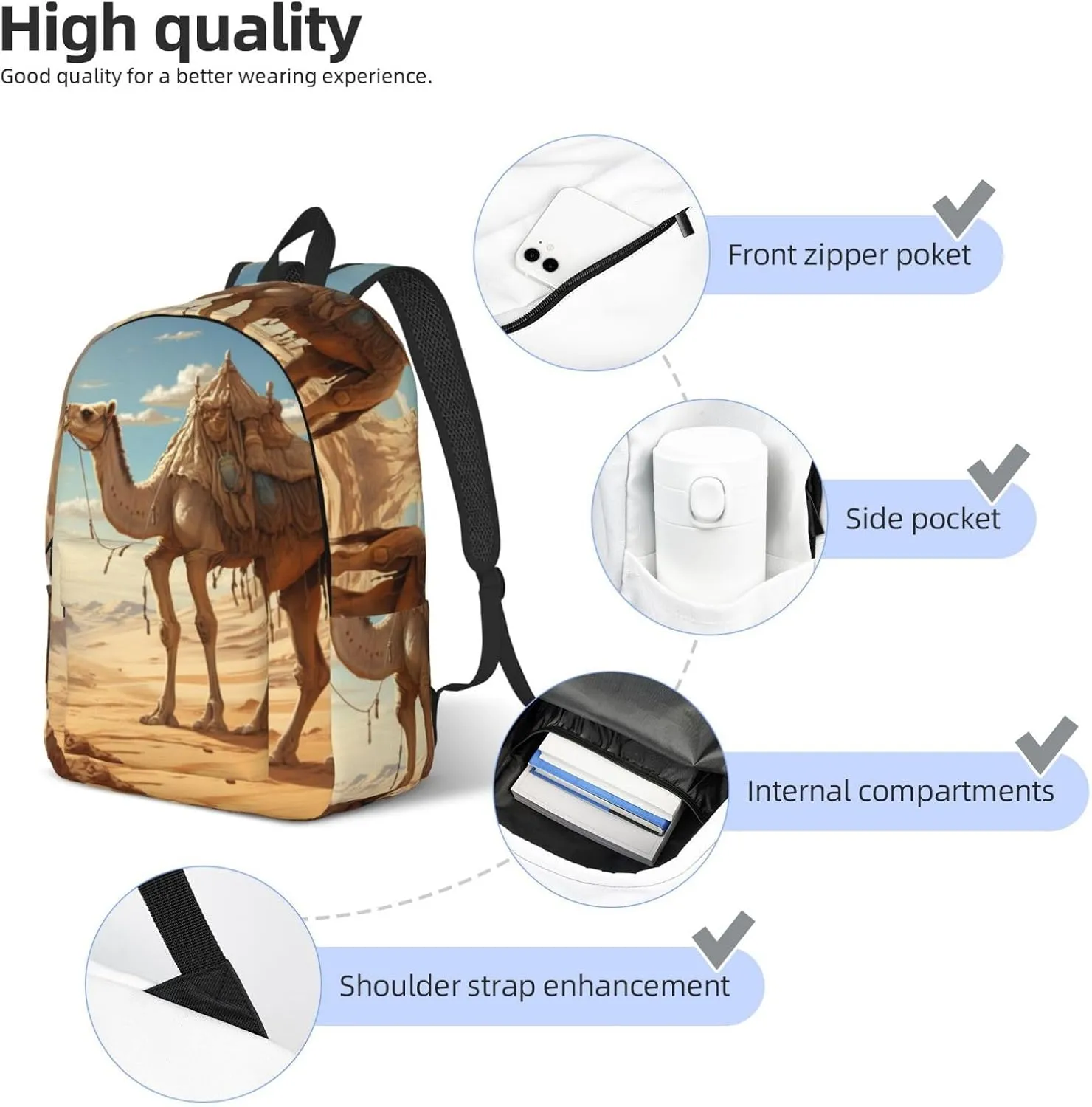 Desert Sand Camel Canvas Casual Lightweight Duffel Bag, Fashion Duffel Bag, Unisex Travel Backpack