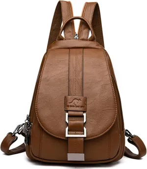 DevilAngel Soft Genuine Leather Backpack for Women,Large Capacity Satchel Shoulder Handbags for Shopping Trip