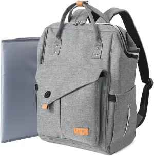 Diaper Bag Backpack, Large Travel Backpack with Waterproof Foldable Changing Pad for Baby, Great Gifts for Family/Friends