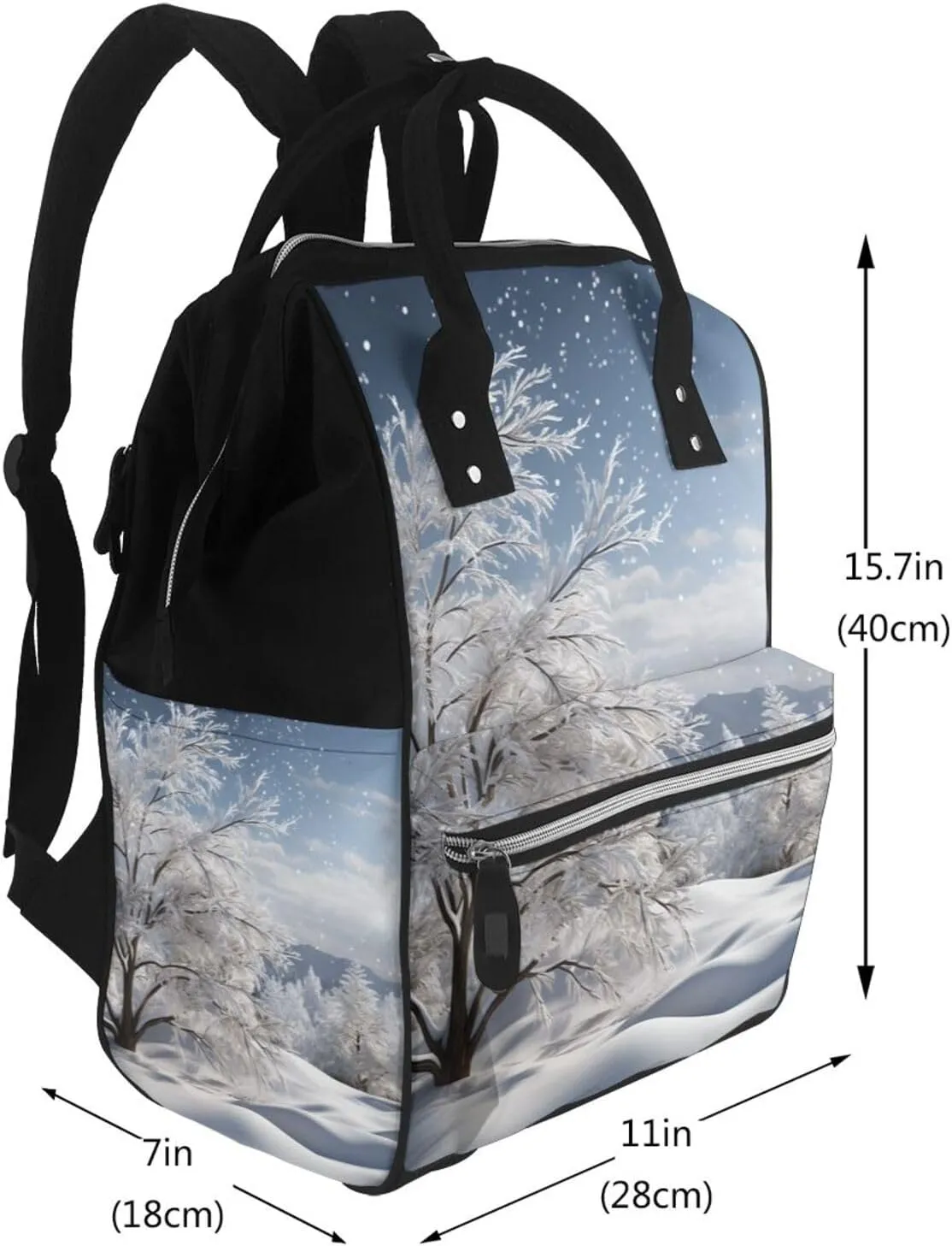Diaper Bag Backpack Snowflake Pine Tree Nappy Backpack Maternity Baby Nappy Bag Changing Bags for Travel