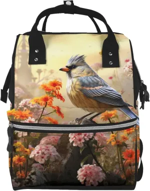 Diaper Bag Backpack Sparrow Birds Sing Nappy Backpack Maternity Baby Nappy Bag Changing Bags for Travel