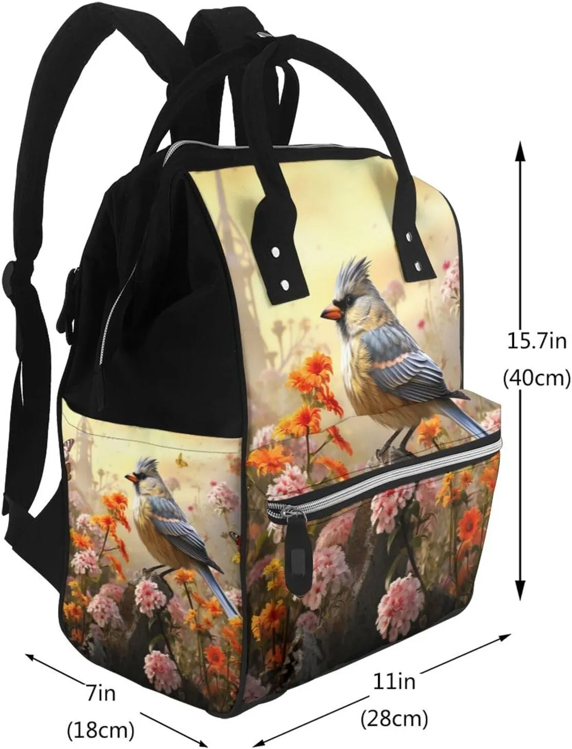 Diaper Bag Backpack Sparrow Birds Sing Nappy Backpack Maternity Baby Nappy Bag Changing Bags for Travel