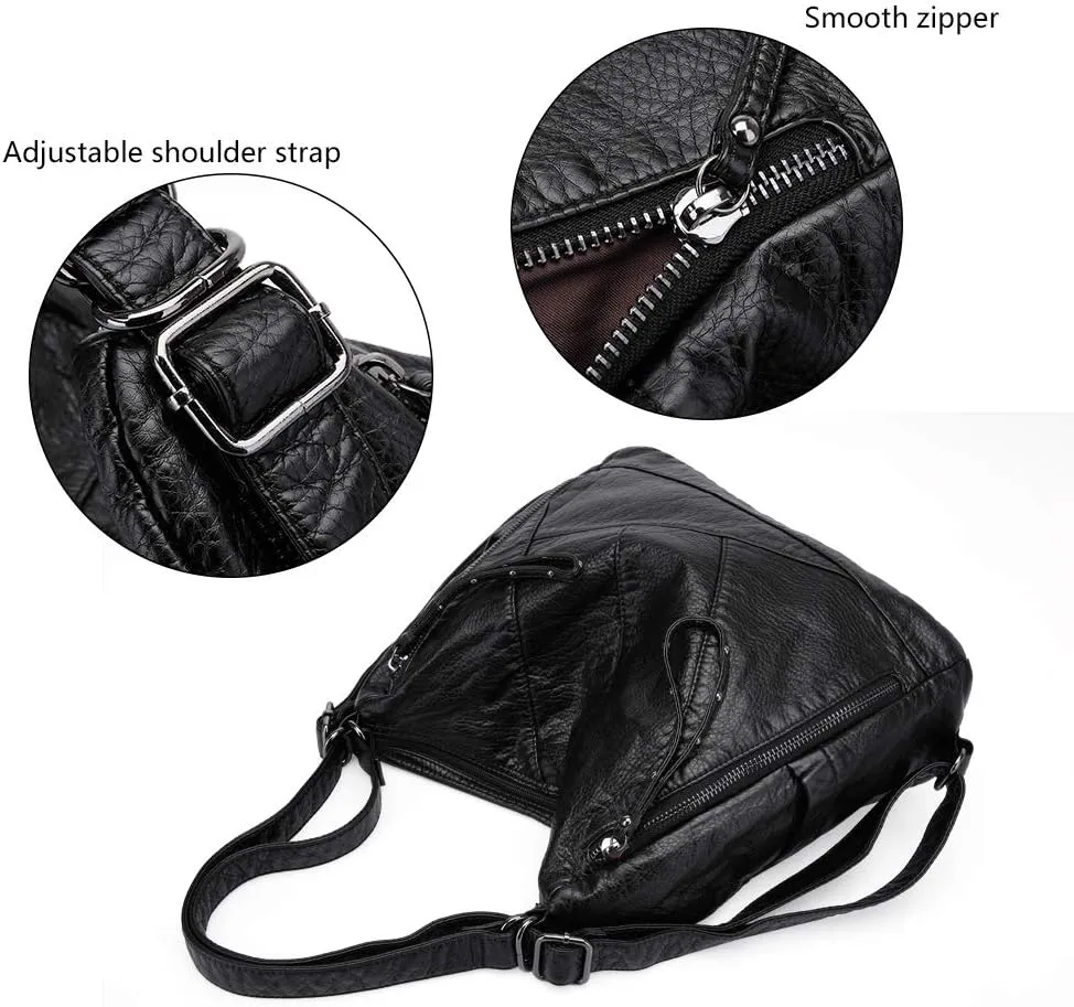 Divick Large Soft Washed Leather Purses and Handbags for Women Hobo Bags Convertible Backpack Purse Shoulder Crossbody Bag