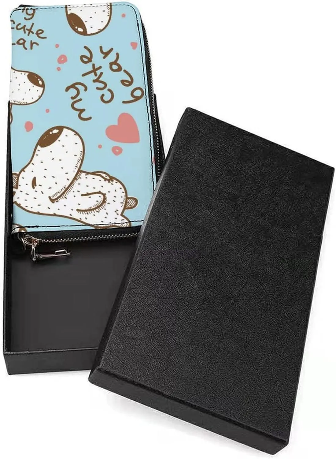 Donnapink Long Clutch Wallet, Long Handbag with Wristlet Strap, PU Leather Zip Purse