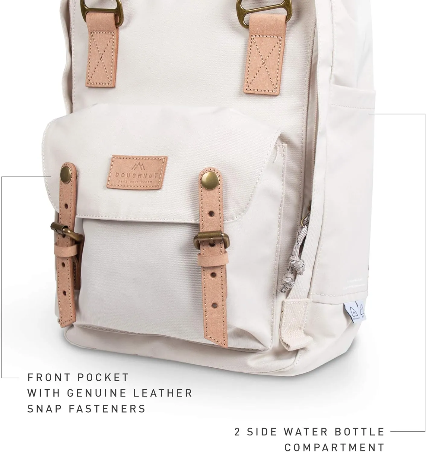 Doughnut Travel Laptop Backpack, Slim Durable Reborn Series Daypack Backpacks, Water Resistant College Computer Bag for Men & Women Fits 14 Inch Notebook(White)