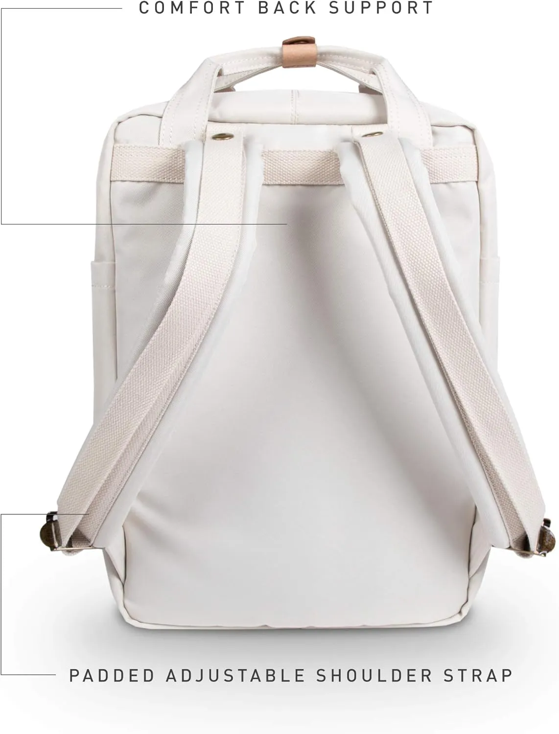 Doughnut Travel Laptop Backpack, Slim Durable Reborn Series Daypack Backpacks, Water Resistant College Computer Bag for Men & Women Fits 14 Inch Notebook(White)
