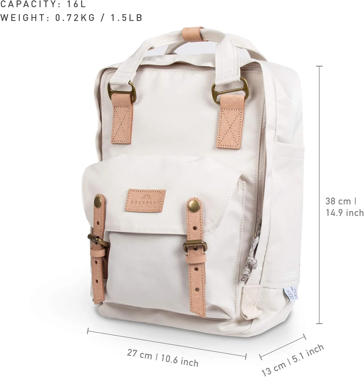 Doughnut Travel Laptop Backpack, Slim Durable Reborn Series Daypack Backpacks, Water Resistant College Computer Bag for Men & Women Fits 14 Inch Notebook(White)