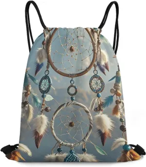 Drawstring Backpack Sports Gym Bag Native American Dream Catcher Drawstring Bags for Gym Sports Yoga Travel