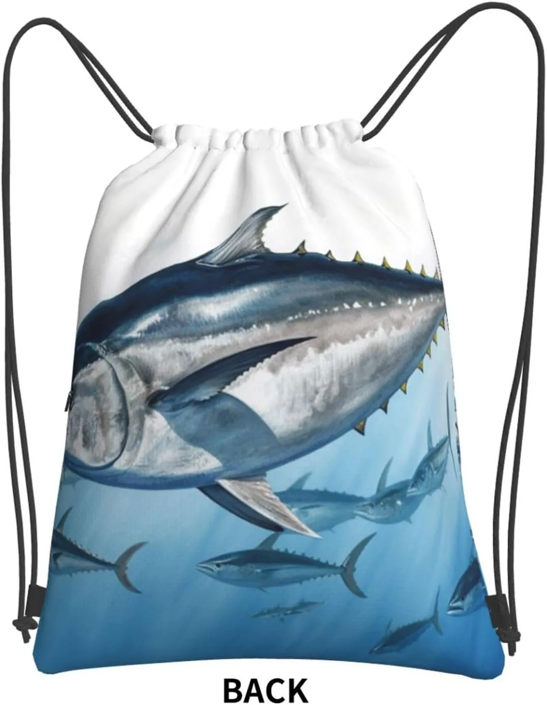 Drawstring Backpack Sports Gym Bags Bluefin Tuna Thunnus Drawstring Bags for Men Women Beach Bag String Bag
