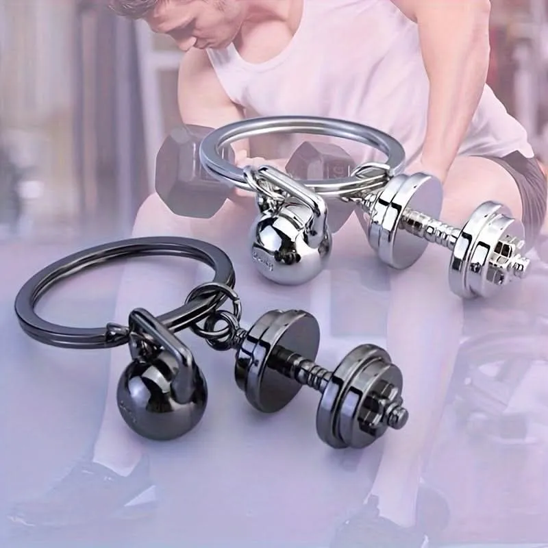 Dumbbell Keychain – Zinc Alloy Gym Accessory