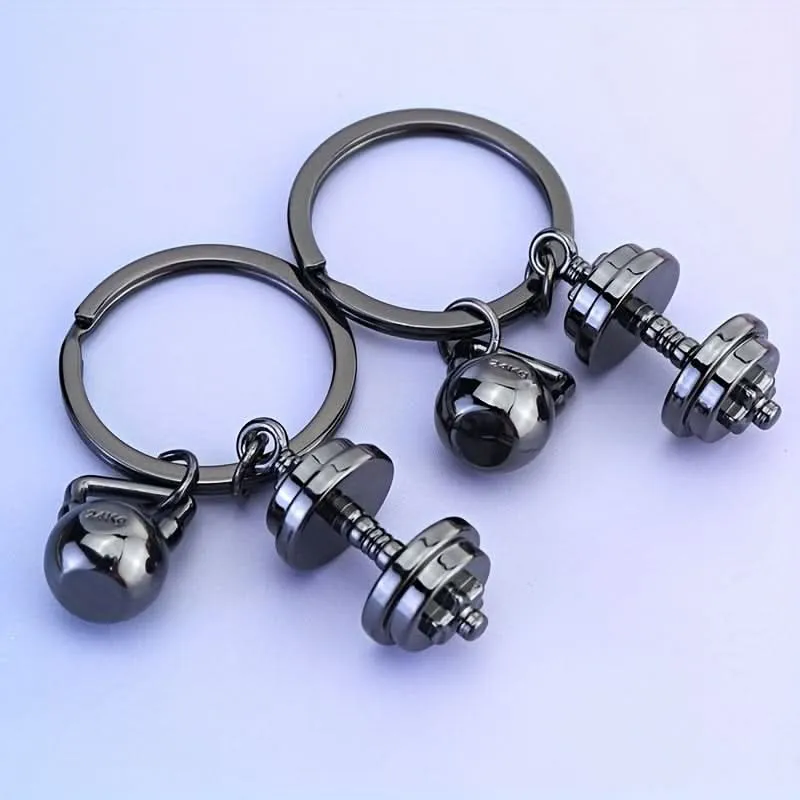 Dumbbell Keychain – Zinc Alloy Gym Accessory