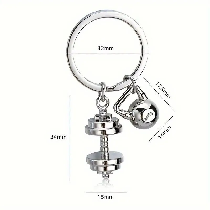 Dumbbell Keychain – Zinc Alloy Gym Accessory
