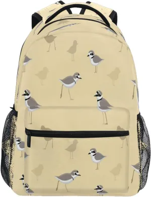 Dussdil Bird Plover Kid's Backpack Boys Girls Backpacks 16 inch Casual Daypack Back Pack Bag with Adjustable Shoulder Strap Zipper Travel Bags