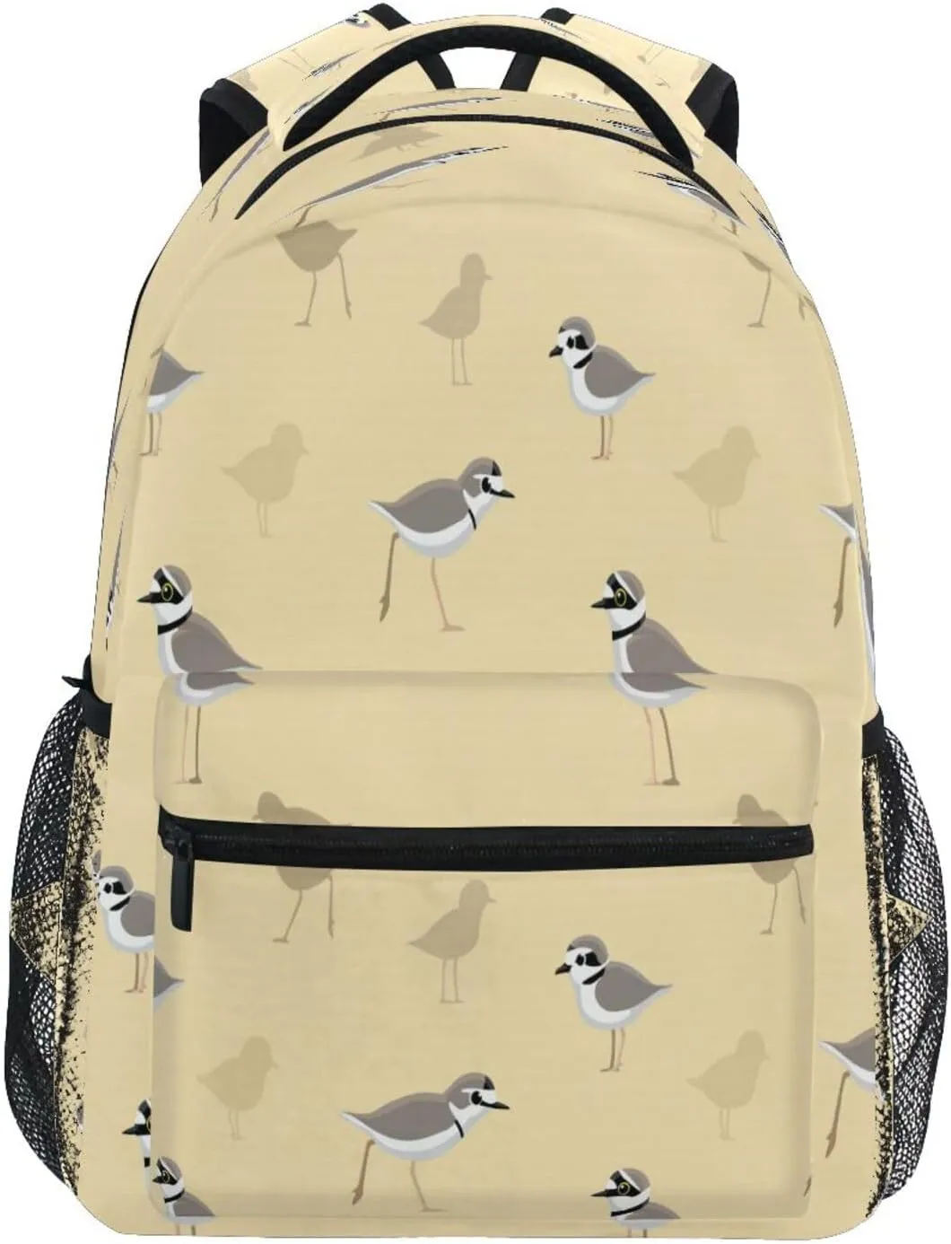 Dussdil Bird Plover Kid's Backpack Boys Girls Backpacks 16 inch Casual Daypack Back Pack Bag with Adjustable Shoulder Strap Zipper Travel Bags