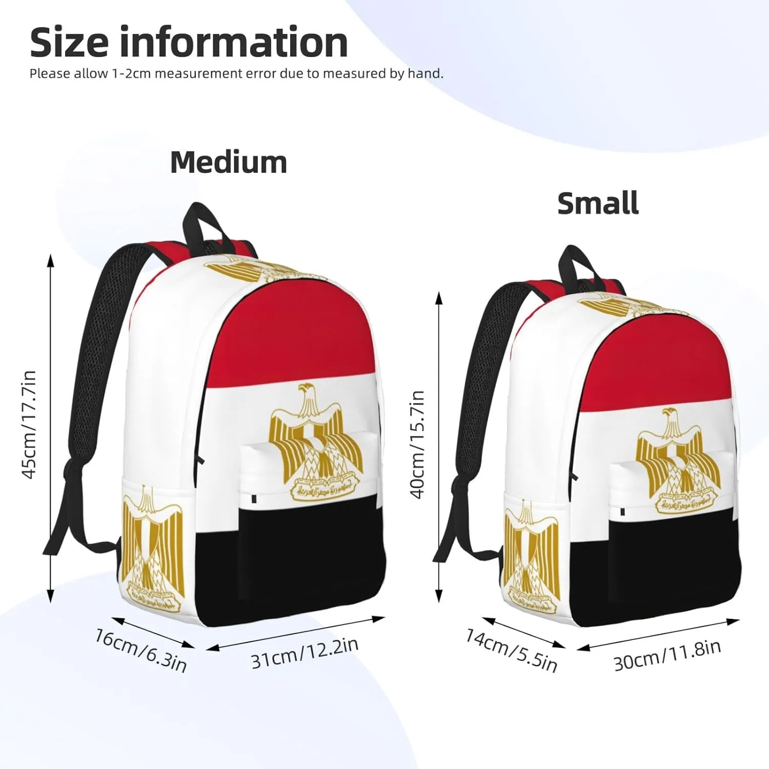 Egyptian flag print Backpack Travel Backpacks for Women Men College Backpack Computer Bag for Travel