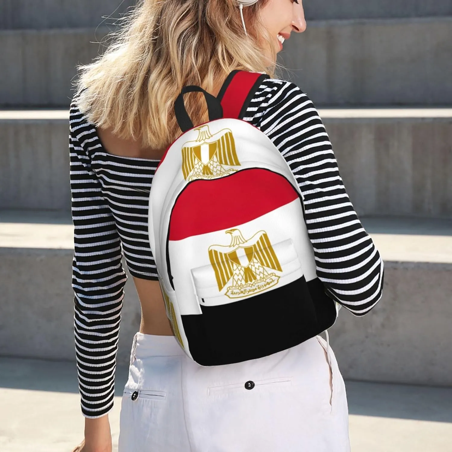 Egyptian flag print Backpack Travel Backpacks for Women Men College Backpack Computer Bag for Travel