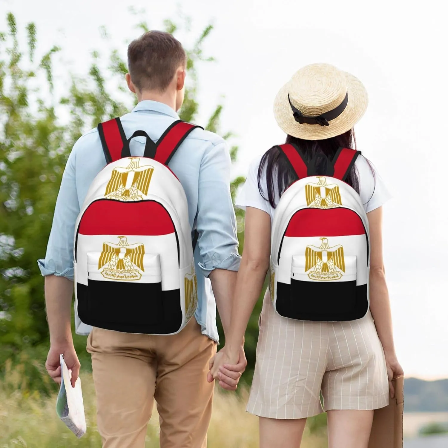 Egyptian flag print Backpack Travel Backpacks for Women Men College Backpack Computer Bag for Travel
