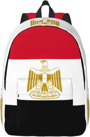 Egyptian flag print Backpack Travel Backpacks for Women Men College Backpack Computer Bag for Travel