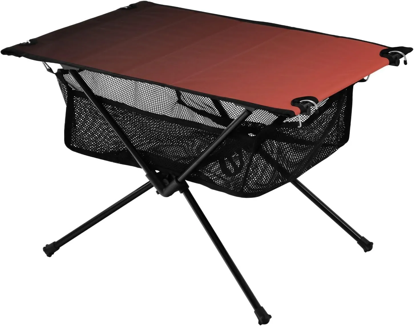 Emelivor Black Red Gradient Folding Camping Table Portable Beach Table with Carry Bag Small Foldable Table for Camping Outdoor Picnic Travel Cooking