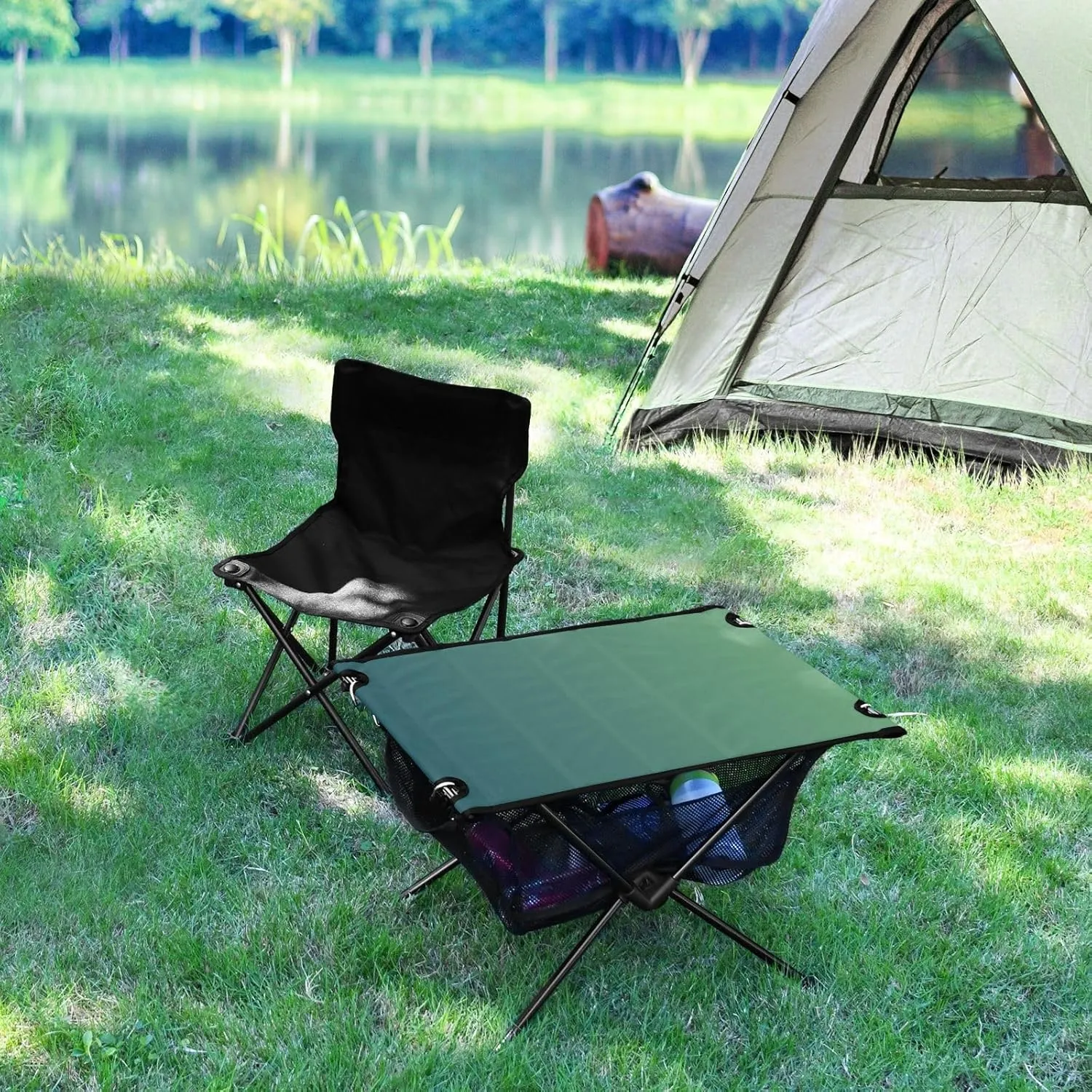 Emelivor Blue Gradient Folding Camping Table Portable Beach Table with Carry Bag Small Picnic Table for Picnic Outdoor Fishing Camping Travel
